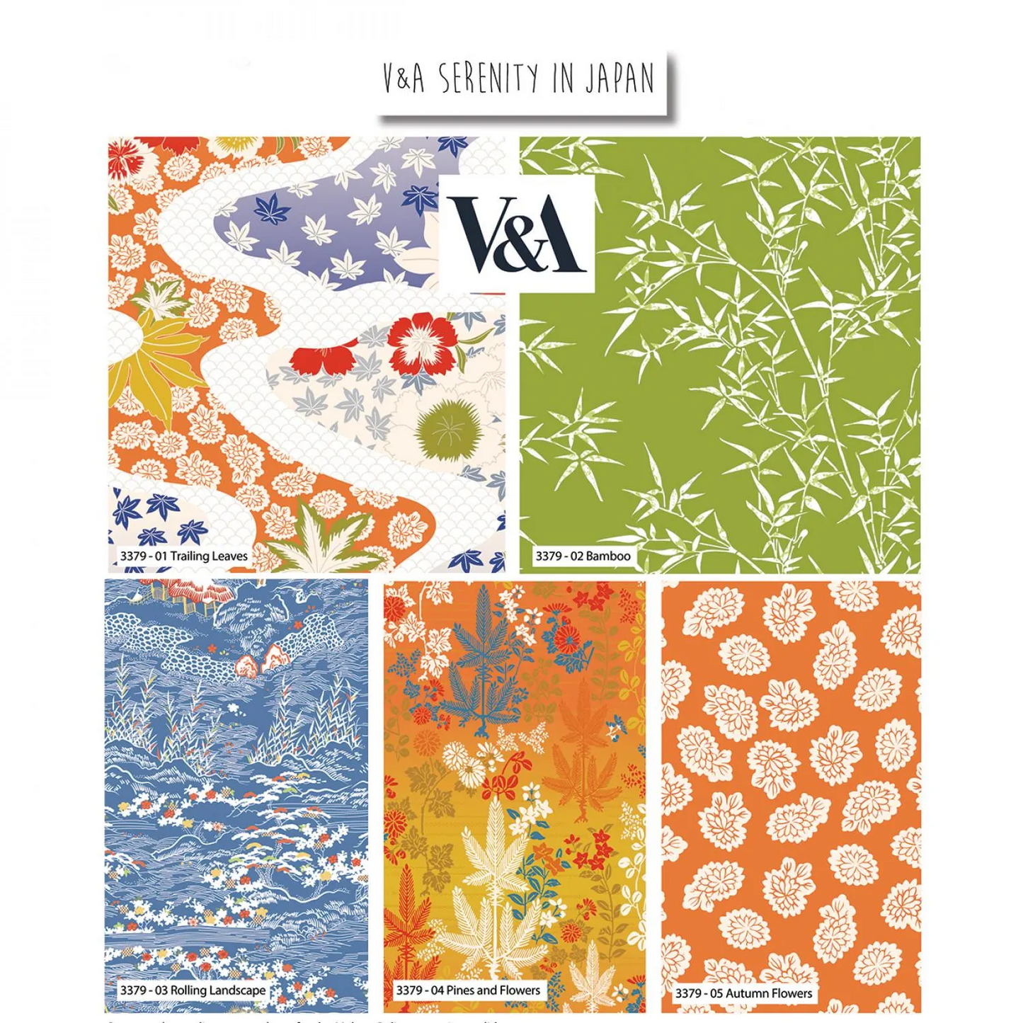 Serenity in Japan Trailing | Digital Organic Fat Quarter Bundle