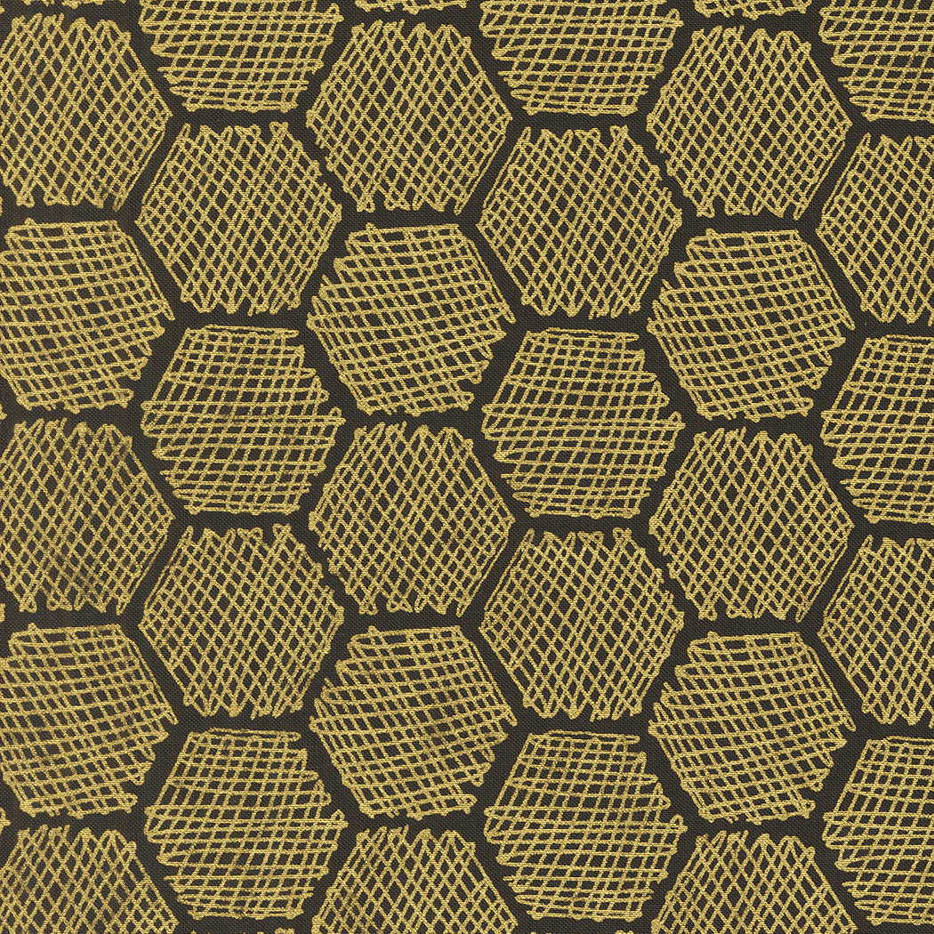Bee Garden | Honeycomb Geometrics Black Metallic