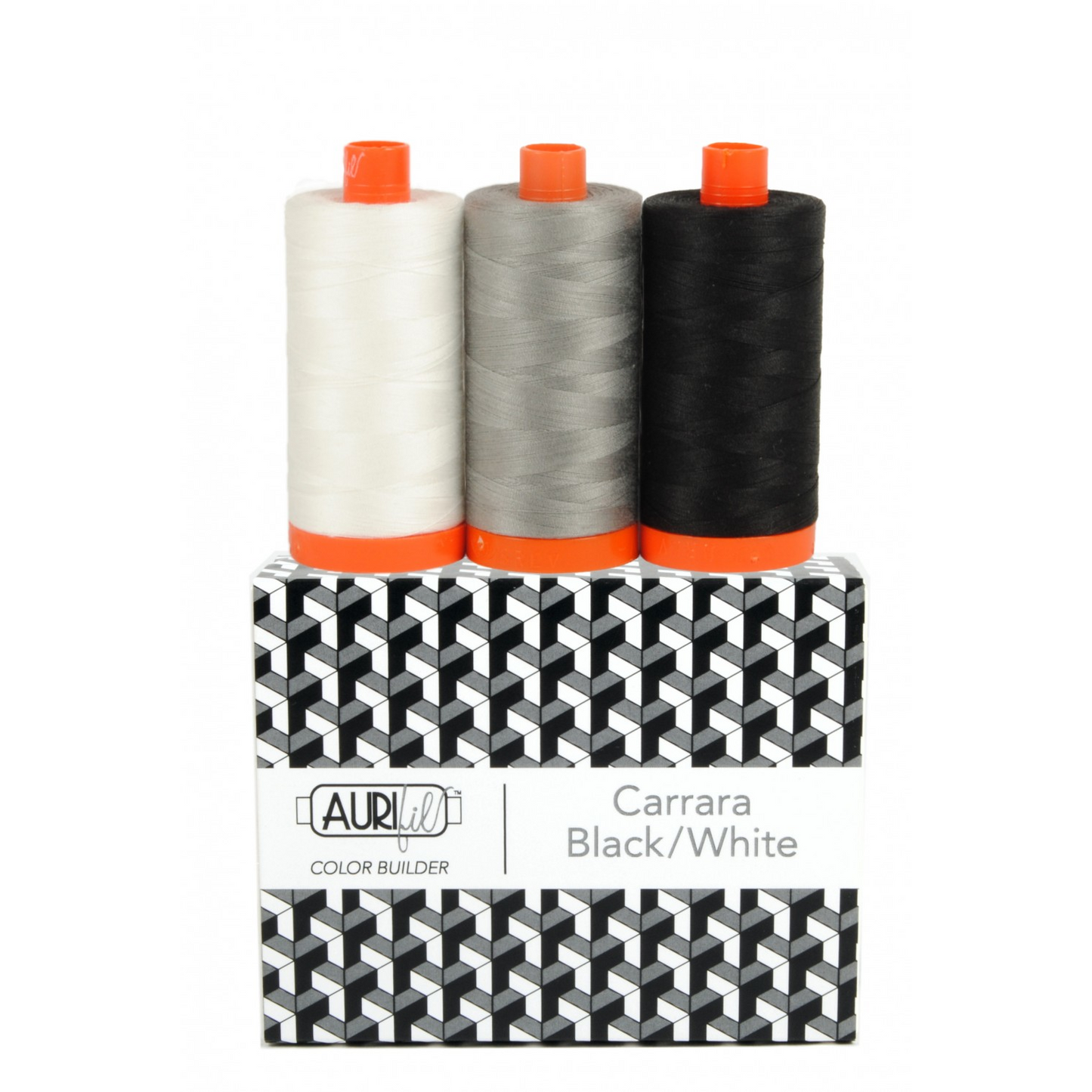 Aurifil Color Builder 3 Piece Set | Carrara Black/White