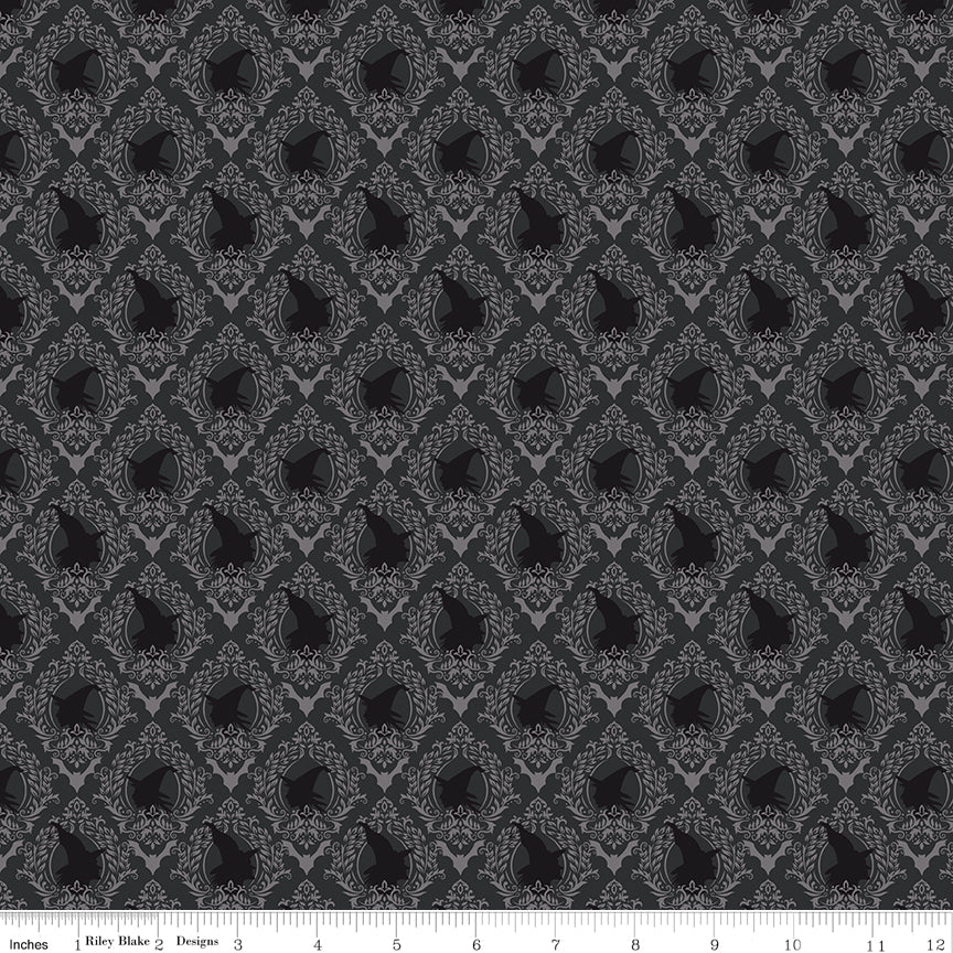 Spooky Schoolhouse | Damask Charcoal