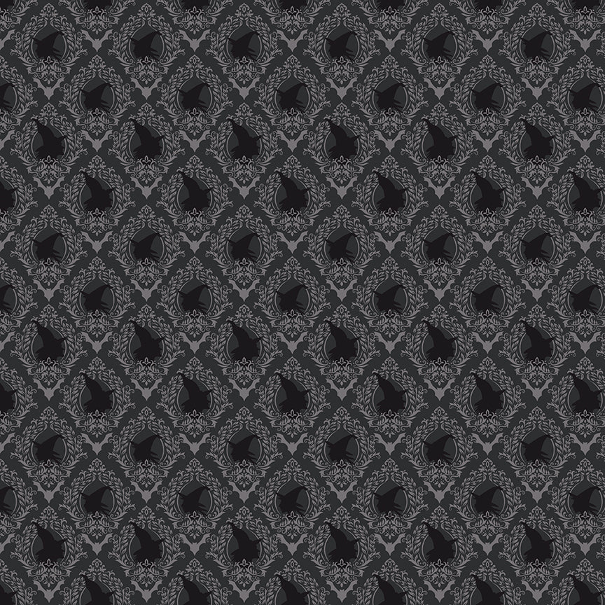 Spooky Schoolhouse | Damask Charcoal