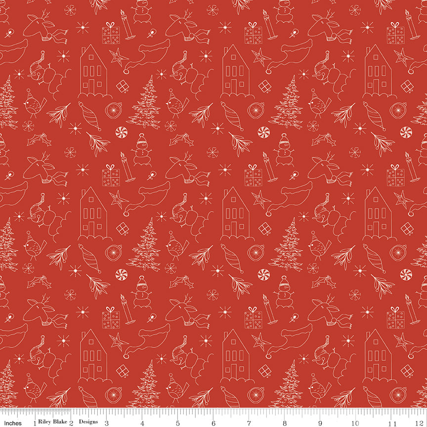 Christmas Is In Town | Doodles Red