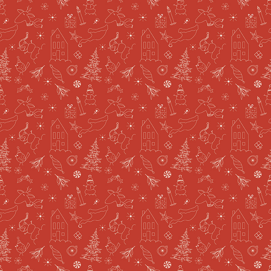 Christmas Is In Town | Doodles Red