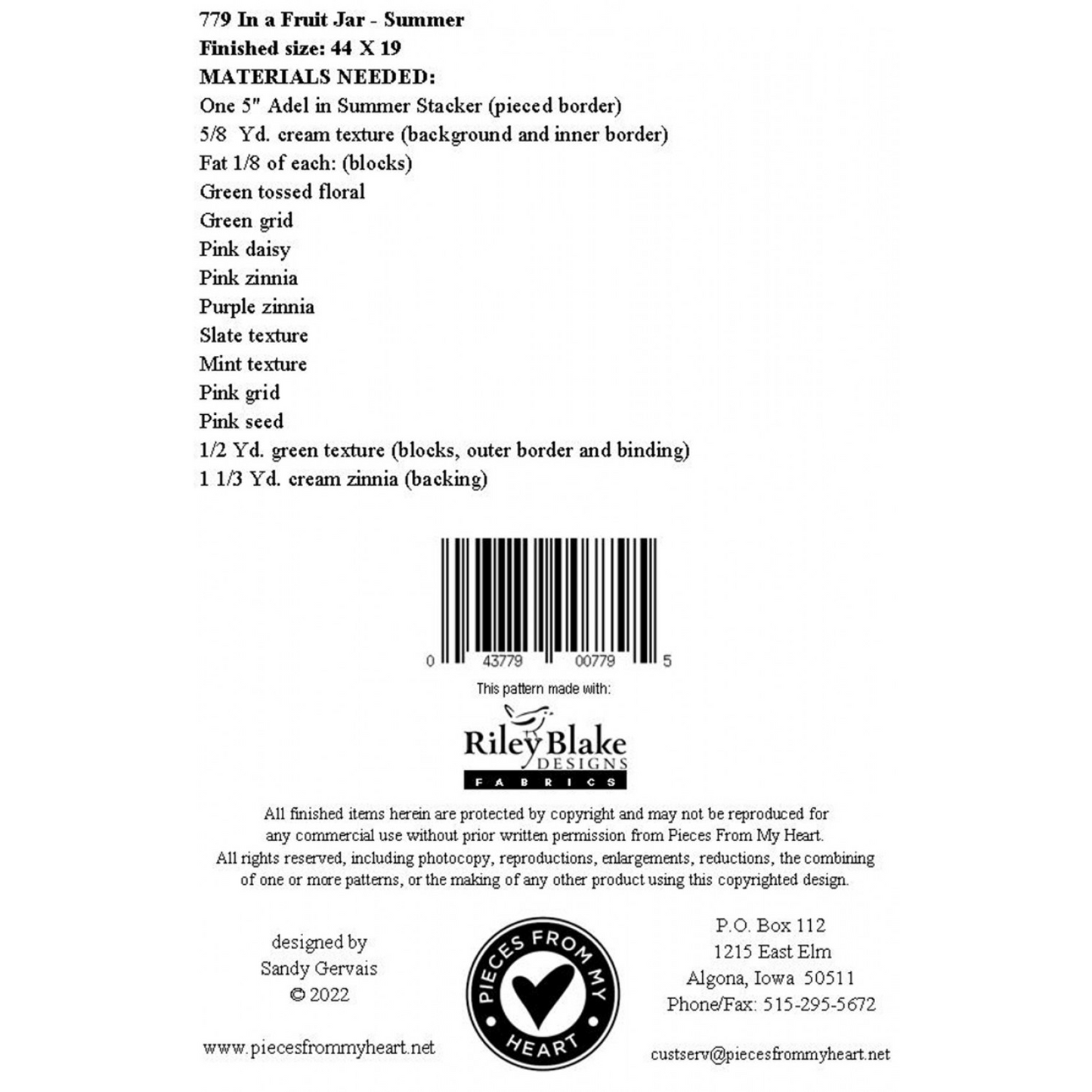 In a Fruit Jar - Summer Runner Pattern | Sandy Gervais