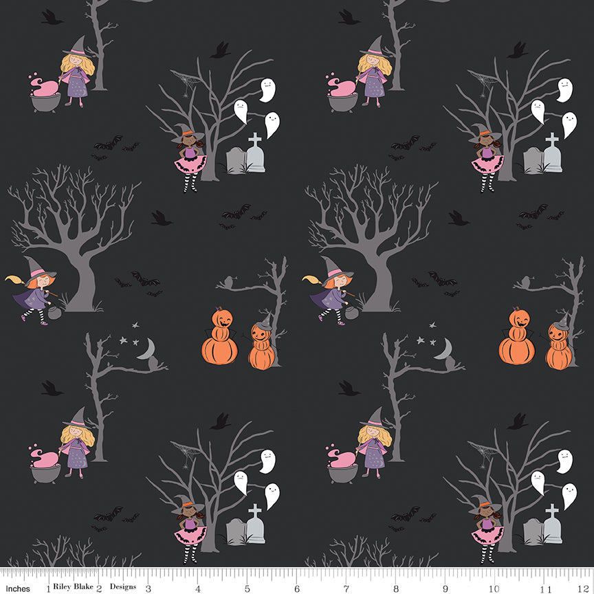 Spooky Schoolhouse | Main Charcoal Sparkle