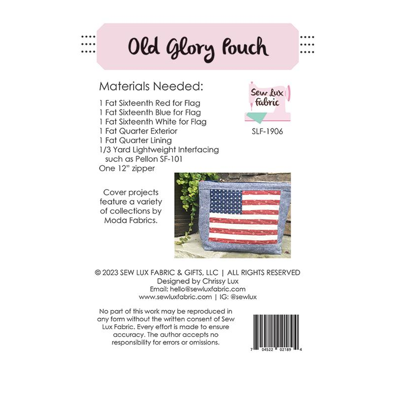 Old Glory Pouch | Sew Lux Fabric