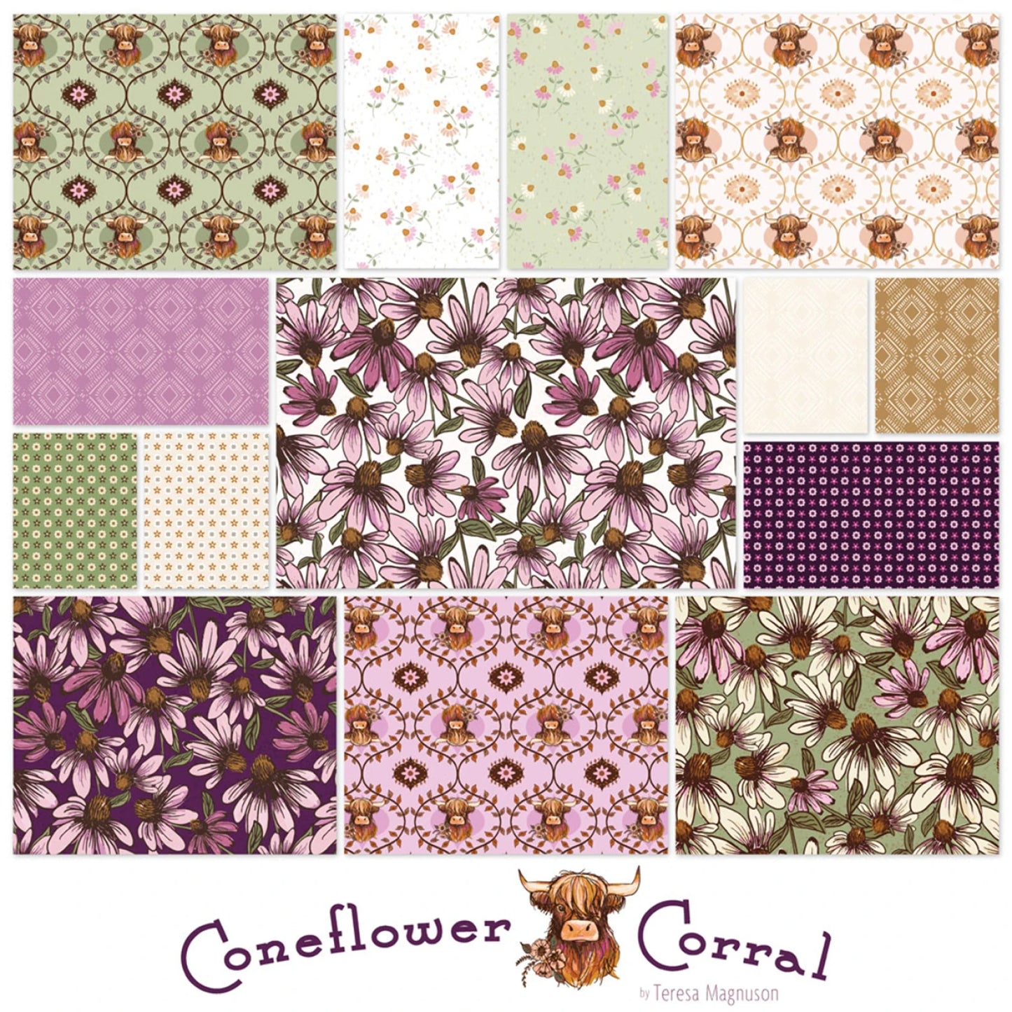 Coneflower Corral | 5" Squares