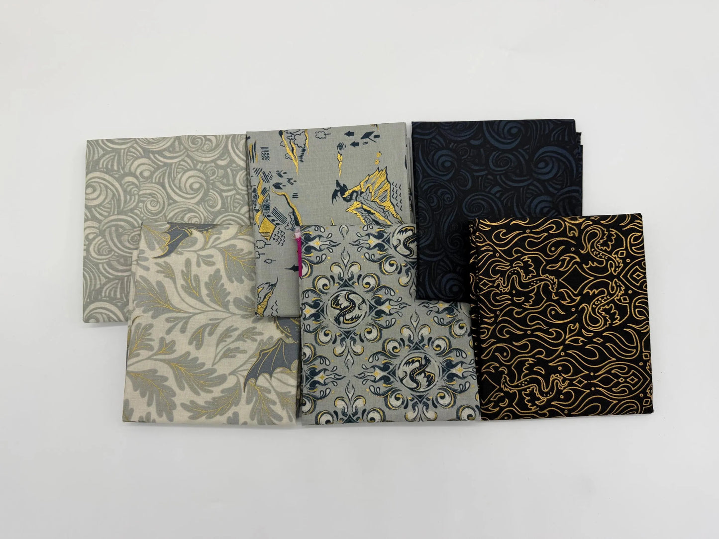 Fireglow - 6 Piece Shades of Gray Fat Quarter Bundle