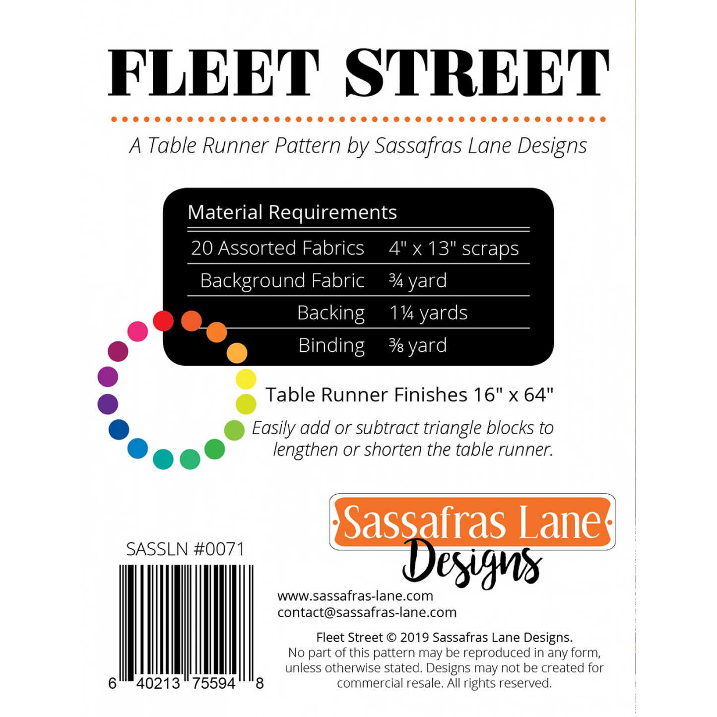 Fleet Street Table Runner | Sassafras Lane Designs