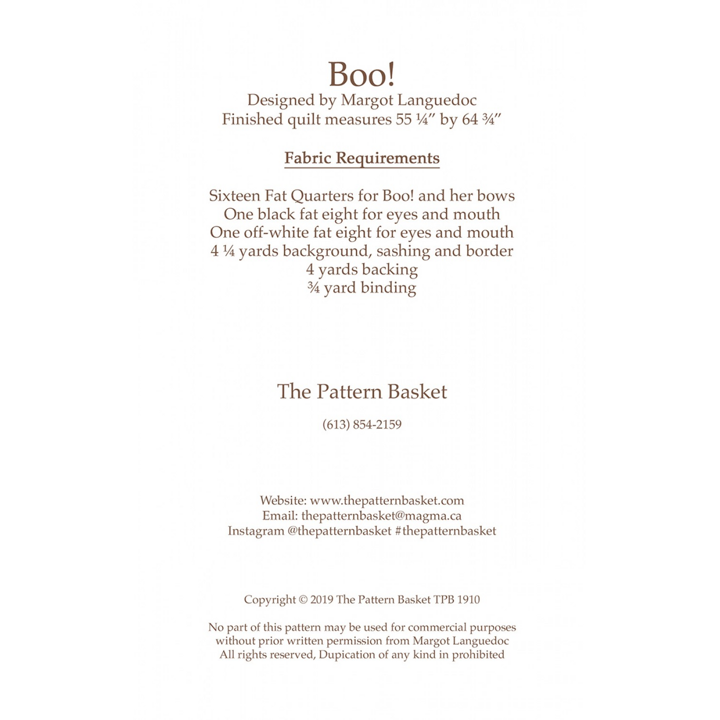 Boo | The Pattern Basket