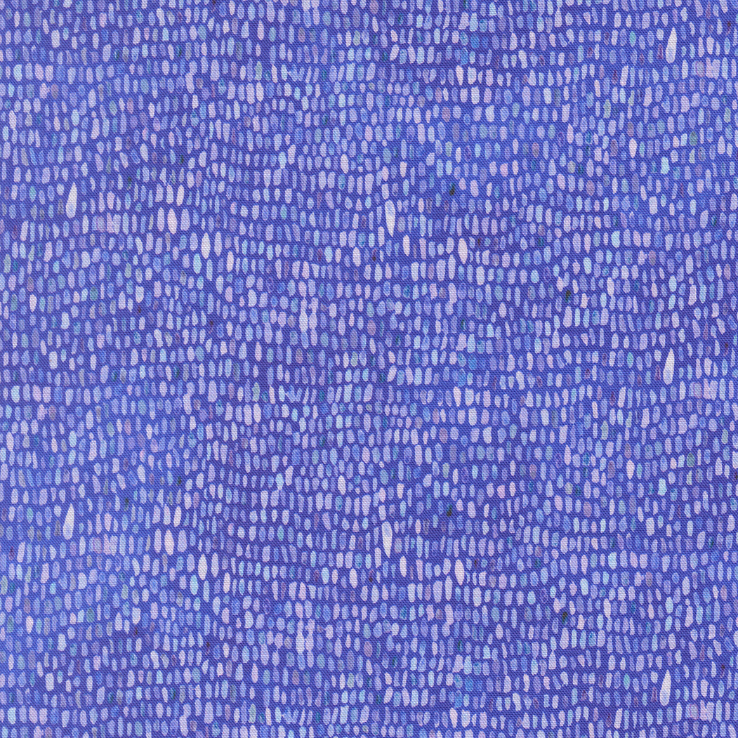 Blue-purple patterned fabric designed to look like a paint palette.