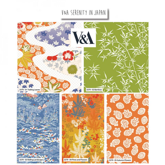 Serenity in Japan Trailing | Digital Organic Fat Quarter Bundle