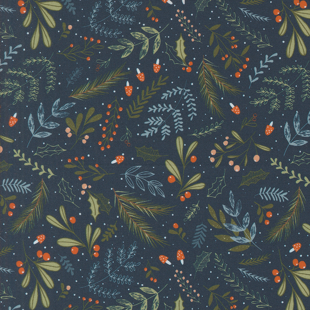 Purrfect Christmas | Holly and Pine Florals Midnight