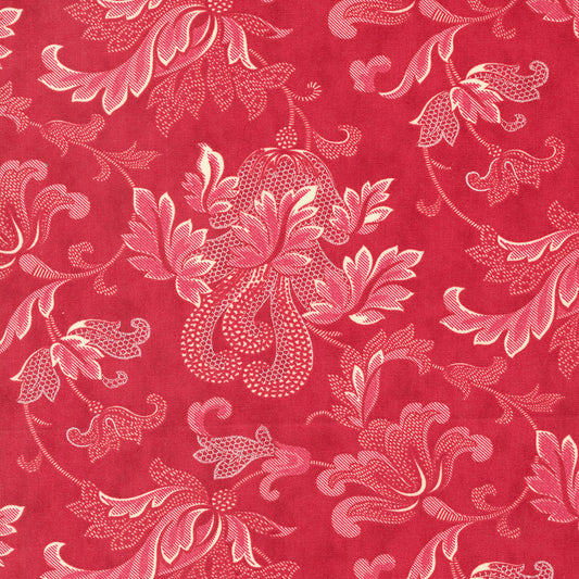 Collections for a Cause: Etchings | Friendly Flourish Damask Scroll Red