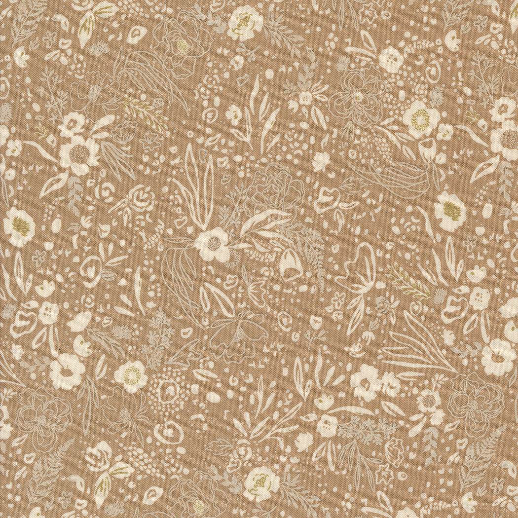 Tonal Floral pattern on a beige background