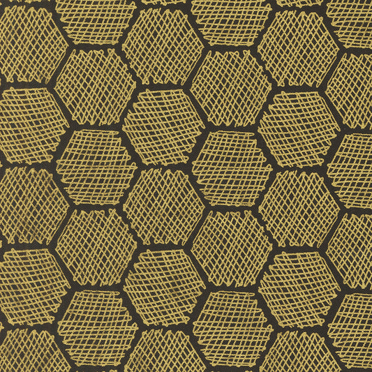 Bee Garden | Honeycomb Geometrics Black Metallic