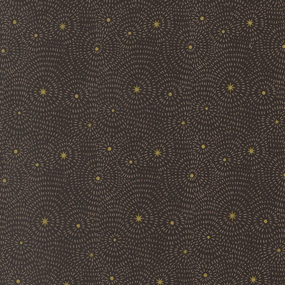 Pattern of concentric circles and stars on a dark background