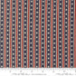 Fabric swatch with a pattern of red, white, and blue stars and stripes. Incldues a ruler for scale at the bottom.