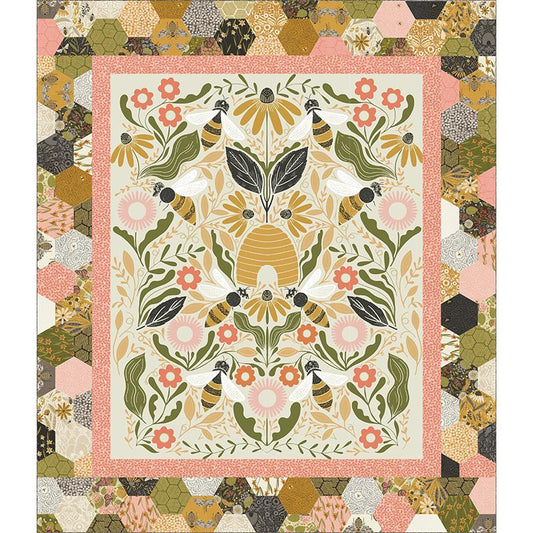 Bee Garden Boxed Quilt Kit Featuring Bee Garden by Gingiber