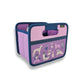 Mini Purple storage bin with dog illustrations on a white background
