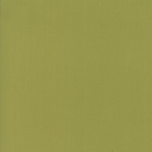 A fabric swatch of a green solid quilting cotton