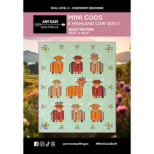 Mini Coos A Highland Cow Quilt Pattern | Art East Quilting Co