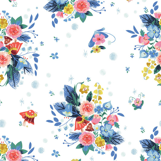 Down the Rabbit Hole | Caterpillar Floral White