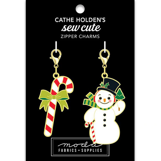 Zipper Pulls by Cathe Holden | Frosty and Candy Cane