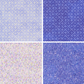 Four geometric blenders in purple, blue, and white.
