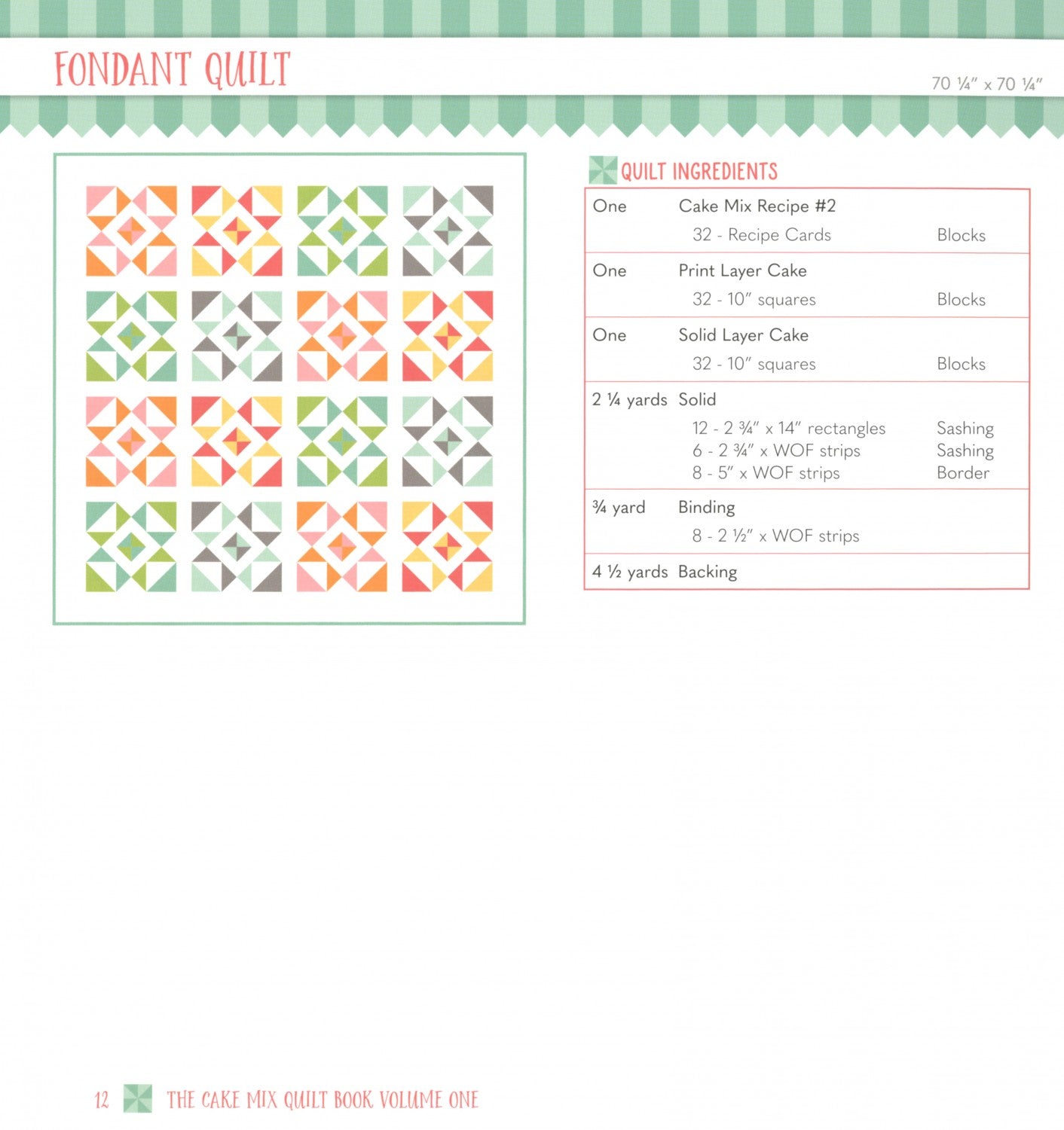 The Cake Mix Quilt Book Volume 1