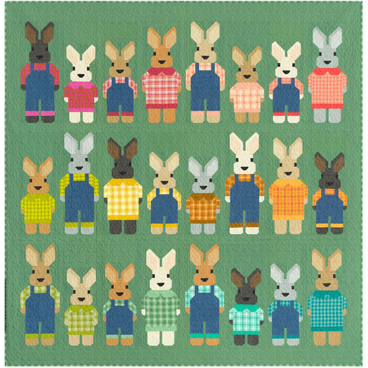 The Bunny Bunch Quilt Kit featuring Kitchen Window Wovens | Elizabeth Hartman