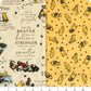 Swatches featuring Pooh designs with text and illustrations - they show each side of the fabric with a ruler for scale.