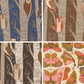 Collection of fabric patterns featuring owls and nature elements.