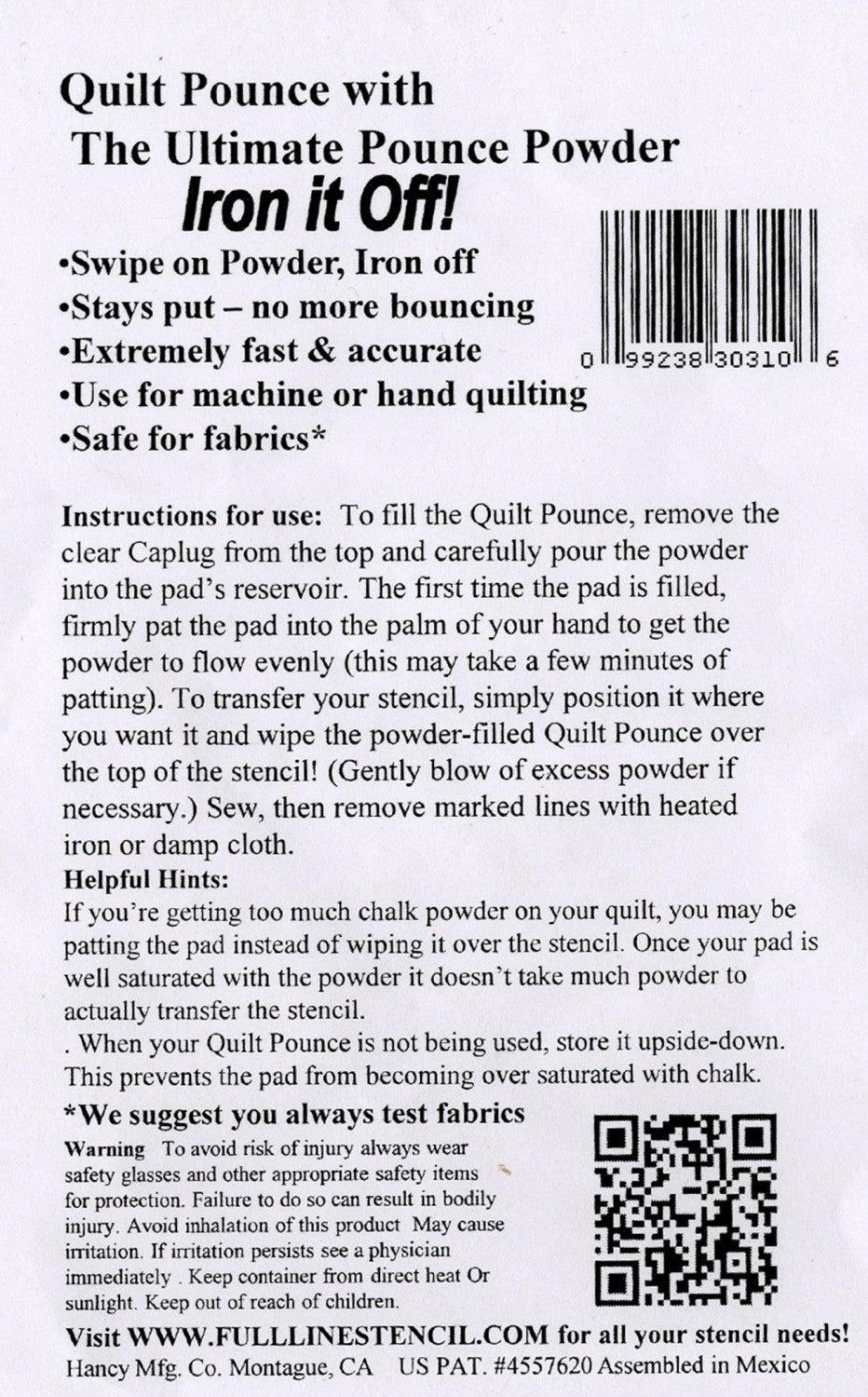 Ultimate Pounce Powder Pad White | Hancy Manufacturing