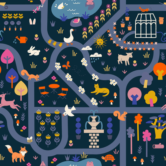 Woodland Park | Garden Map Teal Navy