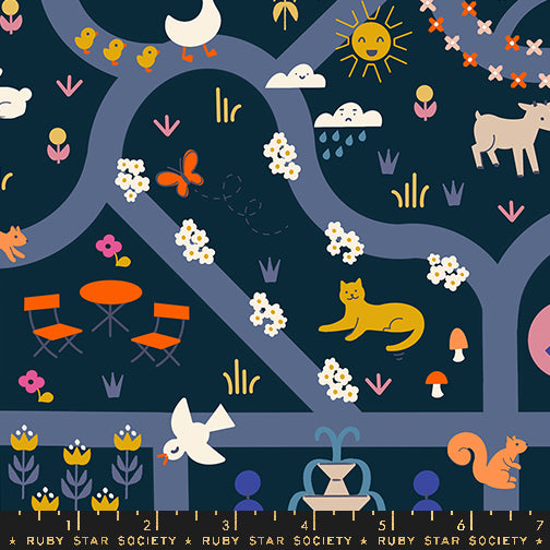 Woodland Park | Garden Map Teal Navy