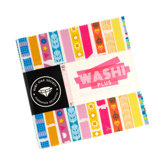 Pack of colorful washi tape themed fabric with a visible Ruby Star Society label on a white background