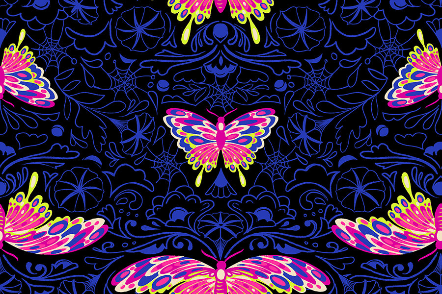 Glow Garden | Morning Moth Floral Black