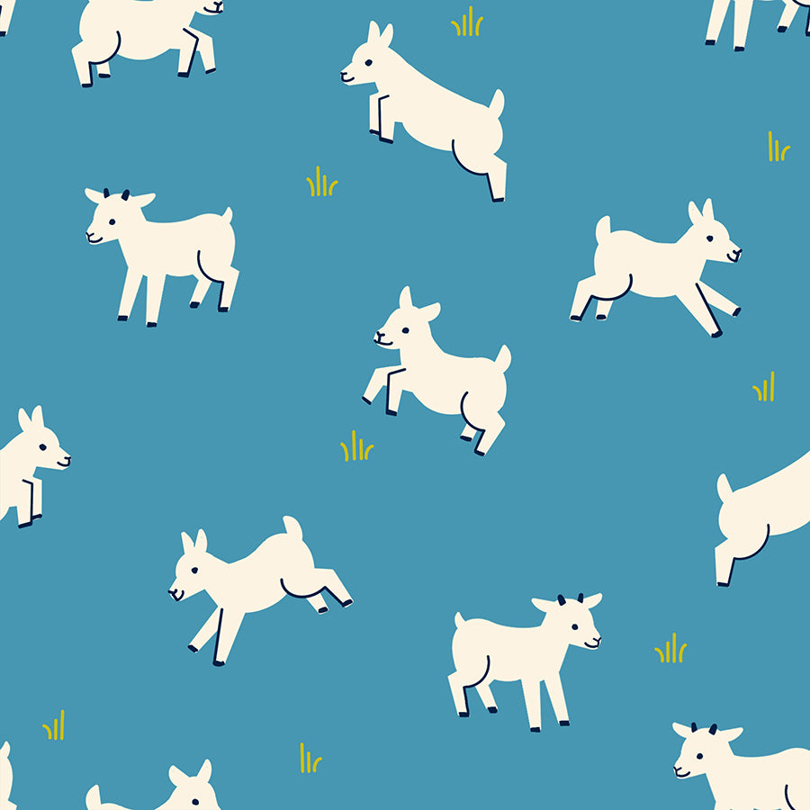 Animal Animal | Baby Goats Vintage Blue
