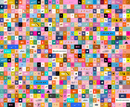 Grid of small colorful icons and symbols