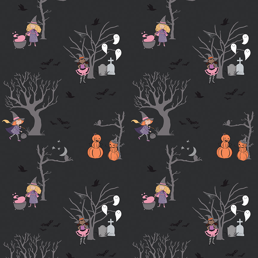 Spooky Schoolhouse | Main Charcoal Sparkle