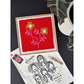 Red, yellow, and pink floral punch needle kit.