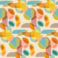 
This vibrant fabric features a dynamic geometric design with overlapping circles and leaves in a palette of warm oranges, soft pinks, cool blues, and greens, all set against a cream background. The pattern creates a modern, abstract look that is both eye-catching and sophisticated, perfect for a variety of creative projects from fashion to home decor.
