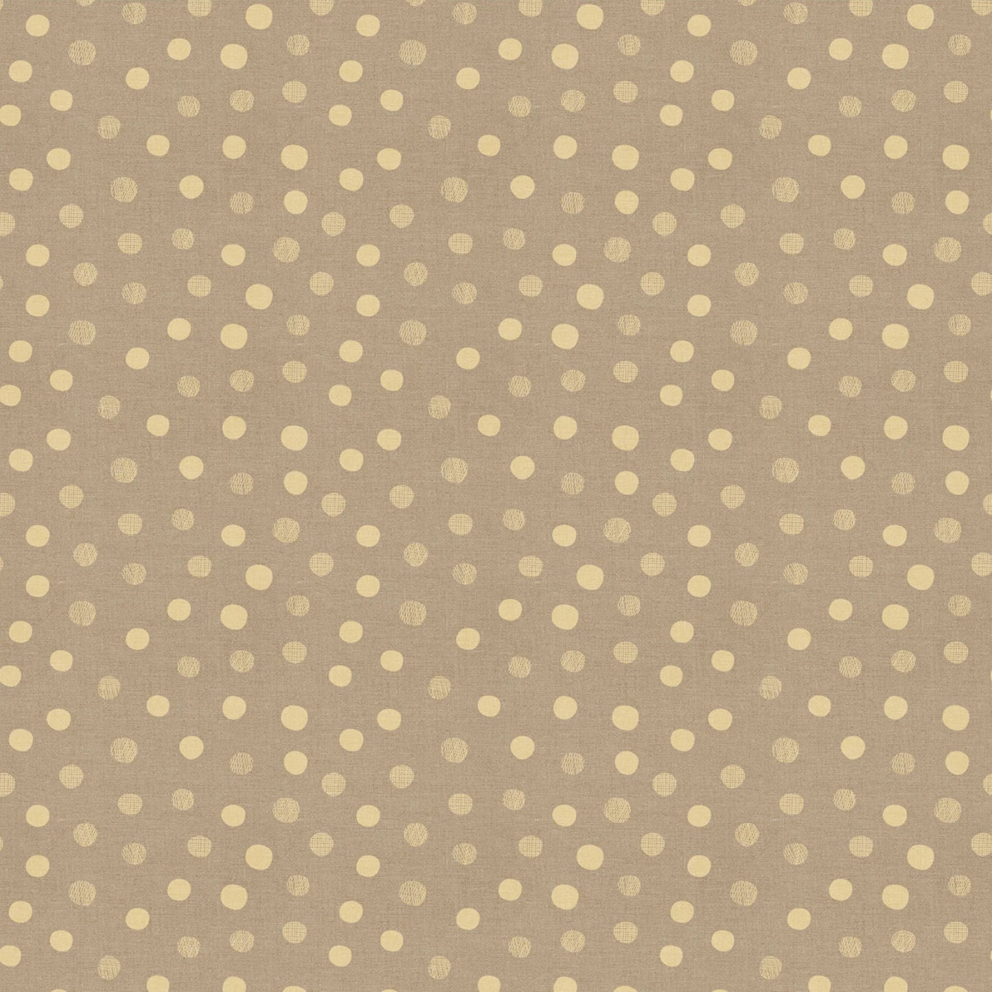 
This fabric features a charming design of caramel-colored digital polka dots scattered across a soft, muted beige background. The polka dots are evenly distributed, creating a playful yet sophisticated look that is perfect for a variety of sewing projects, from apparel to home decor. The fabric's texture is smooth, providing a comfortable feel, and its color palette adds a warm, inviting touch to any creation.

