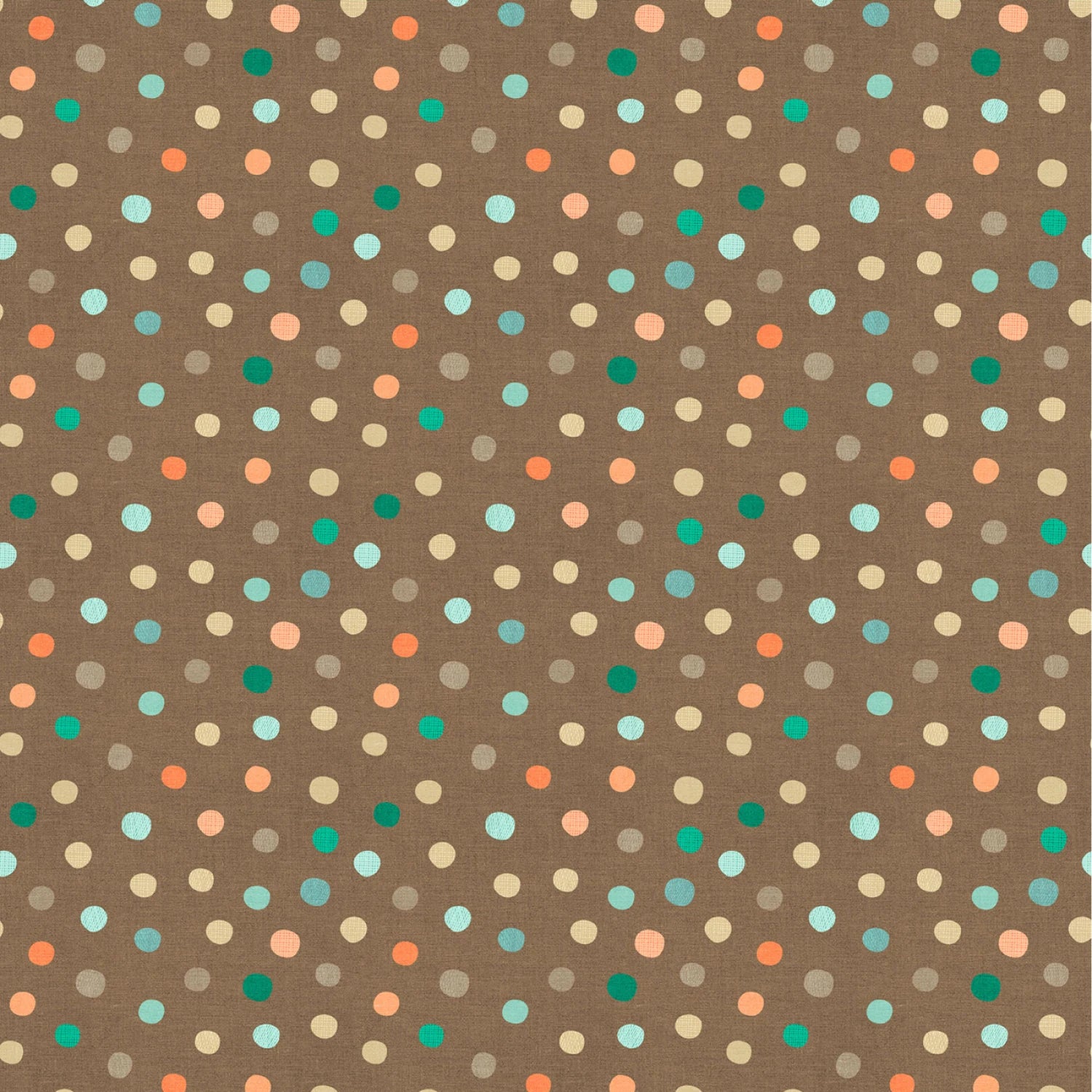 
This fabric features a charming design of digital polka dots in various shades of green, blue, and orange scattered across a rich dark caramel background, creating a visually appealing and modern look. Ideal for a variety of crafting and sewing projects, this cotton fabric provides a soft texture and excellent durability, making it suitable for both fashion and home decor applications.