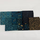 Fireglow - 6 Piece Black and Blue Fat Quarter Bundle