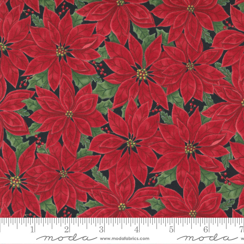 Home Sweet Holidays | Red and Black Poinsettia All Over Floral