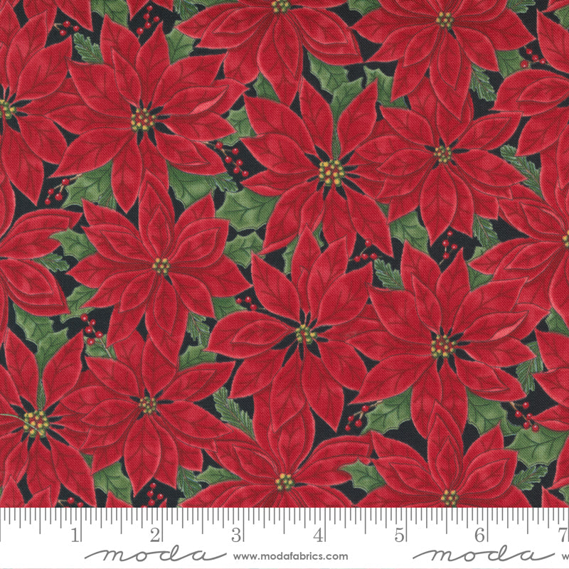 Home Sweet Holidays | Red and Black Poinsettia All Over Floral
