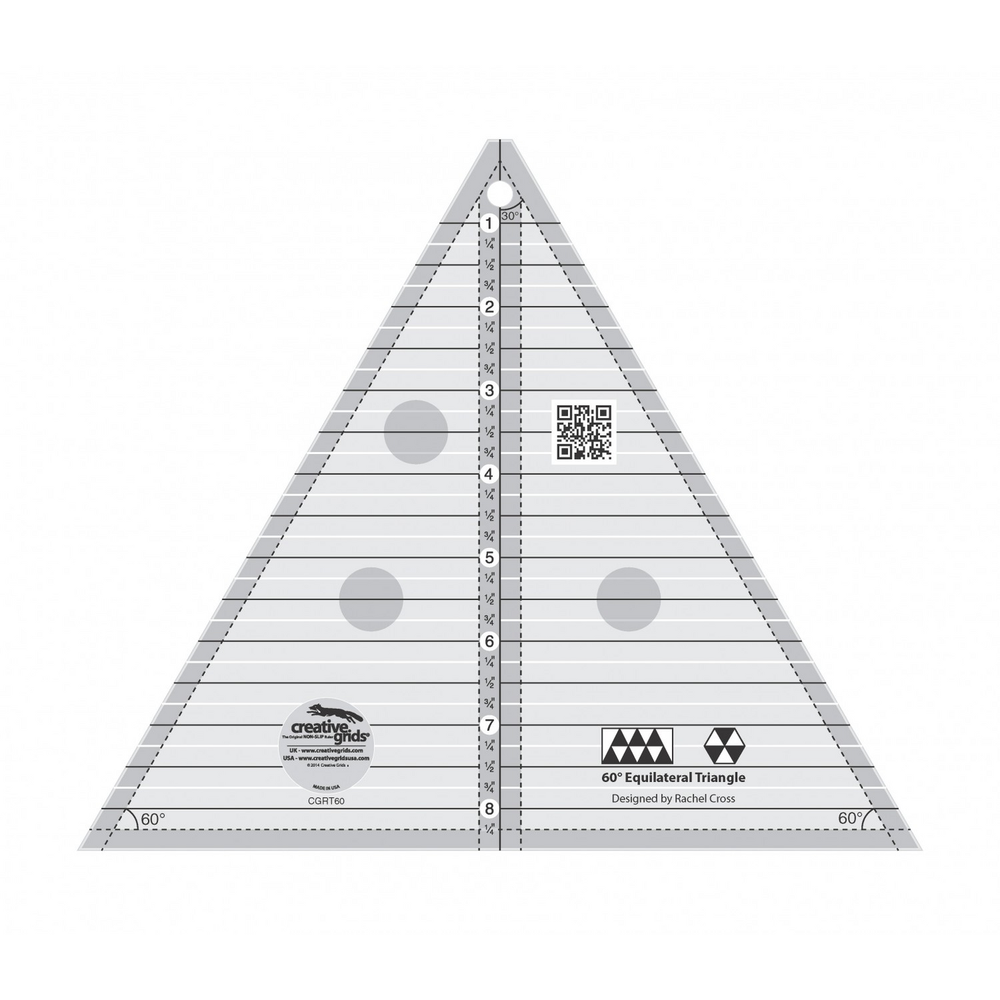 60 Degree Triangle 8.5" Quilt Ruler | Creative Grids