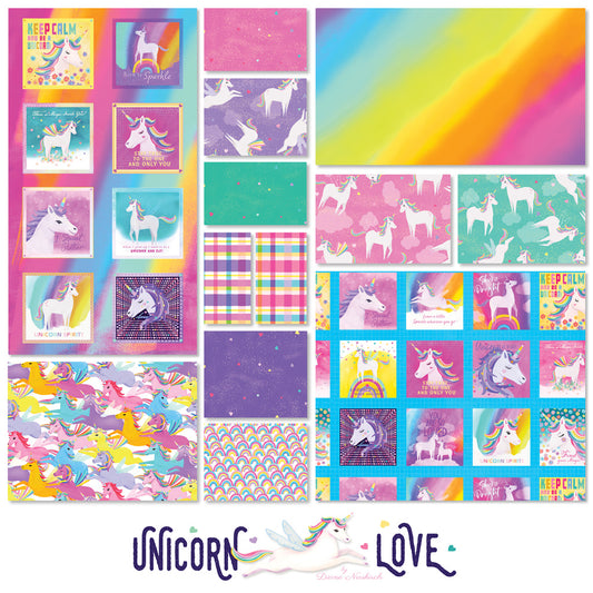 Unicorn Love | Fat Quarter Bundle 13 Pieces